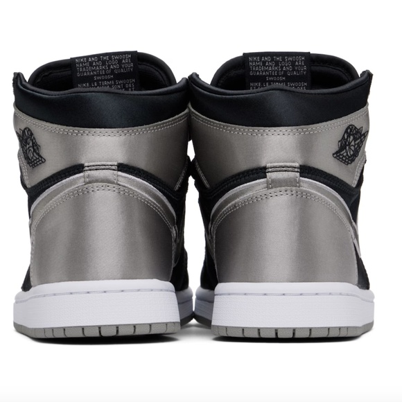 NIKE JORDAN Black & Silver Air Jordan 1 High OG Sneakers - Women's Size 6 - Picture 3 of 3